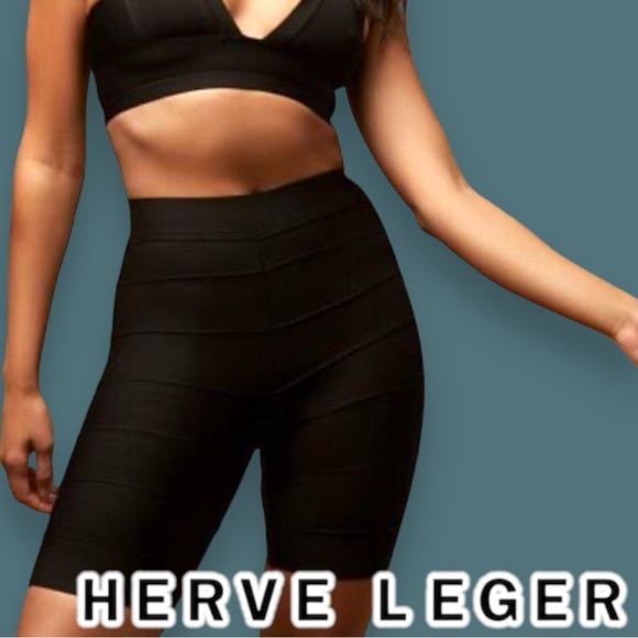 Herve Leger Pants - NWT Herve Leger X Forever 21 Bandage Bike Shorts in Black. Size Small 💃